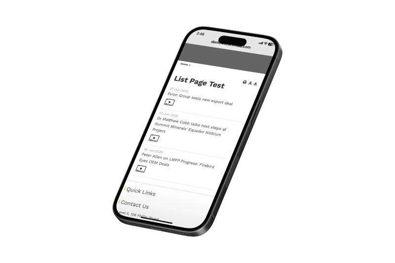List Page Phone